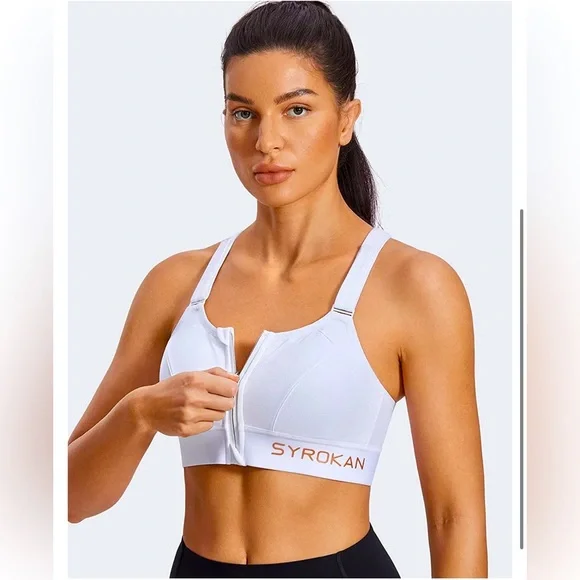 Front Zip Wirefree Sports Bra - Picture 1 of 8